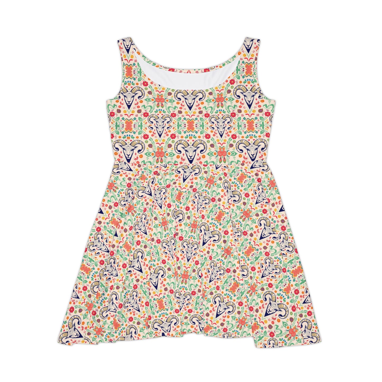 Women's Skater Dress, AOP, Zodiac v1, Aries, Pattern
