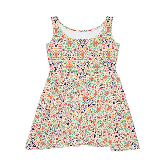 Women's Skater Dress, AOP, Zodiac v1, Aries, Pattern
