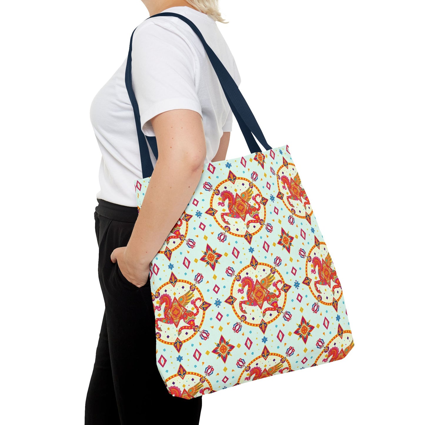 Tote Bag (AOP), Aquarius, Zodiac v1, Jewel Pattern