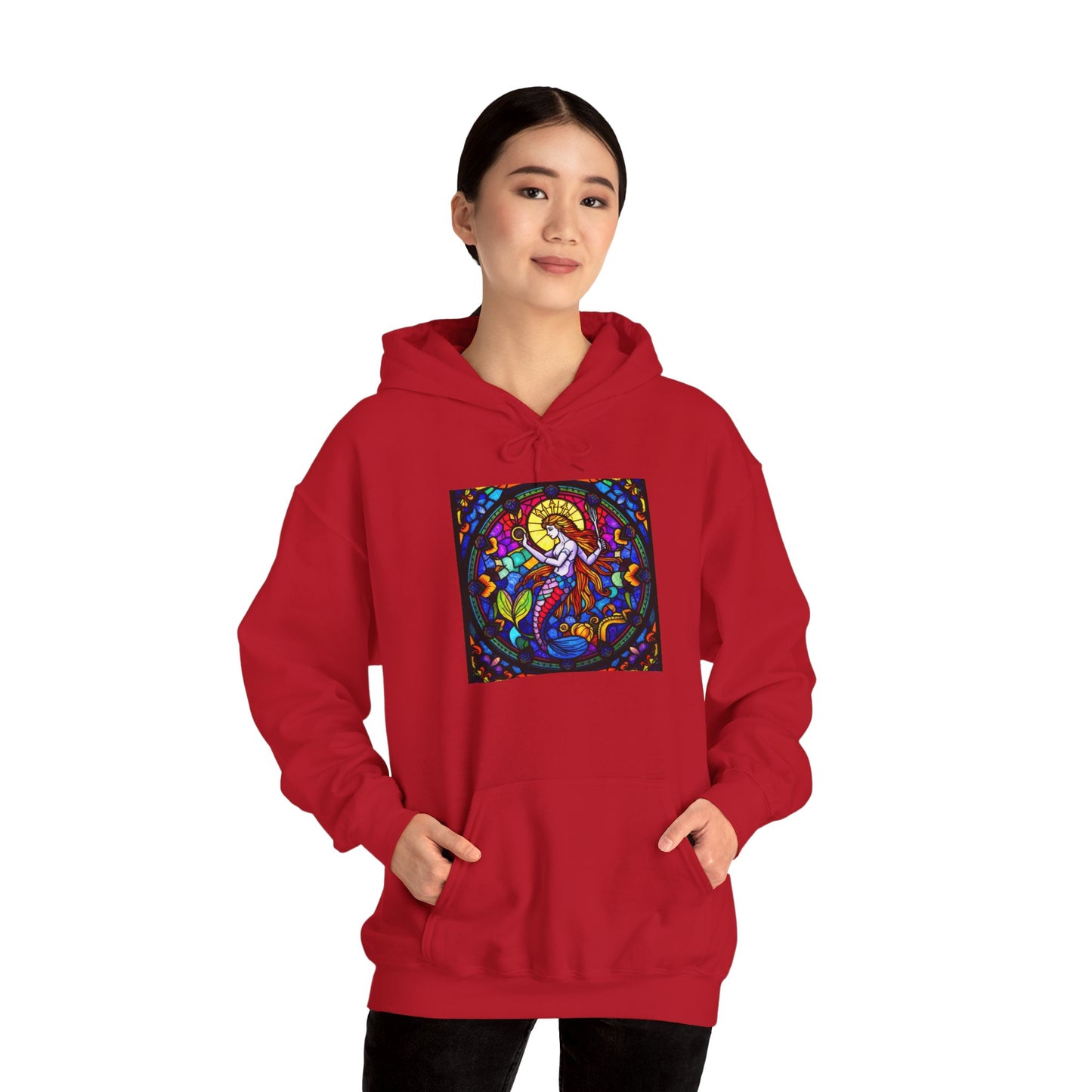 Unisex Heavy Blend™ Hooded Sweatshirt with glass Aquarius zodiac design