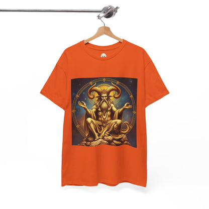 Unisex Heavy Cotton T-Shirt, On The Throne, Taurus Zodiac Design