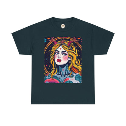 Unisex Heavy Cotton T-Shirt, Virgo, Zodiac v2, Sexy Art