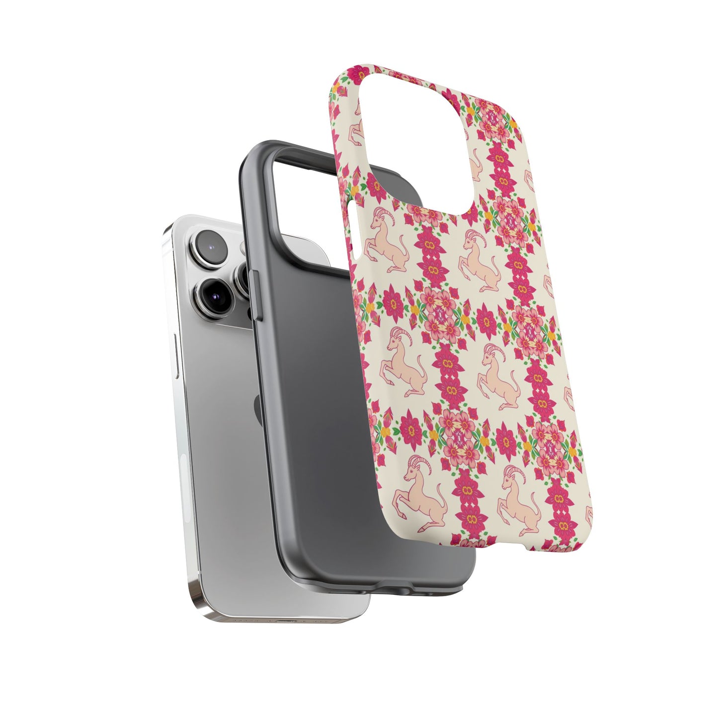 Tough Cases, Capricorn, Zodiac v3, Flower Pattern