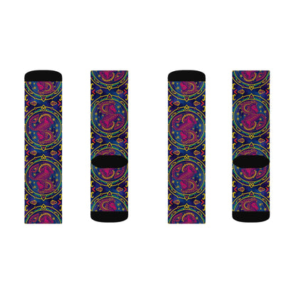 Sublimation Socks, Capricorn, Zodiac v2, Pattern