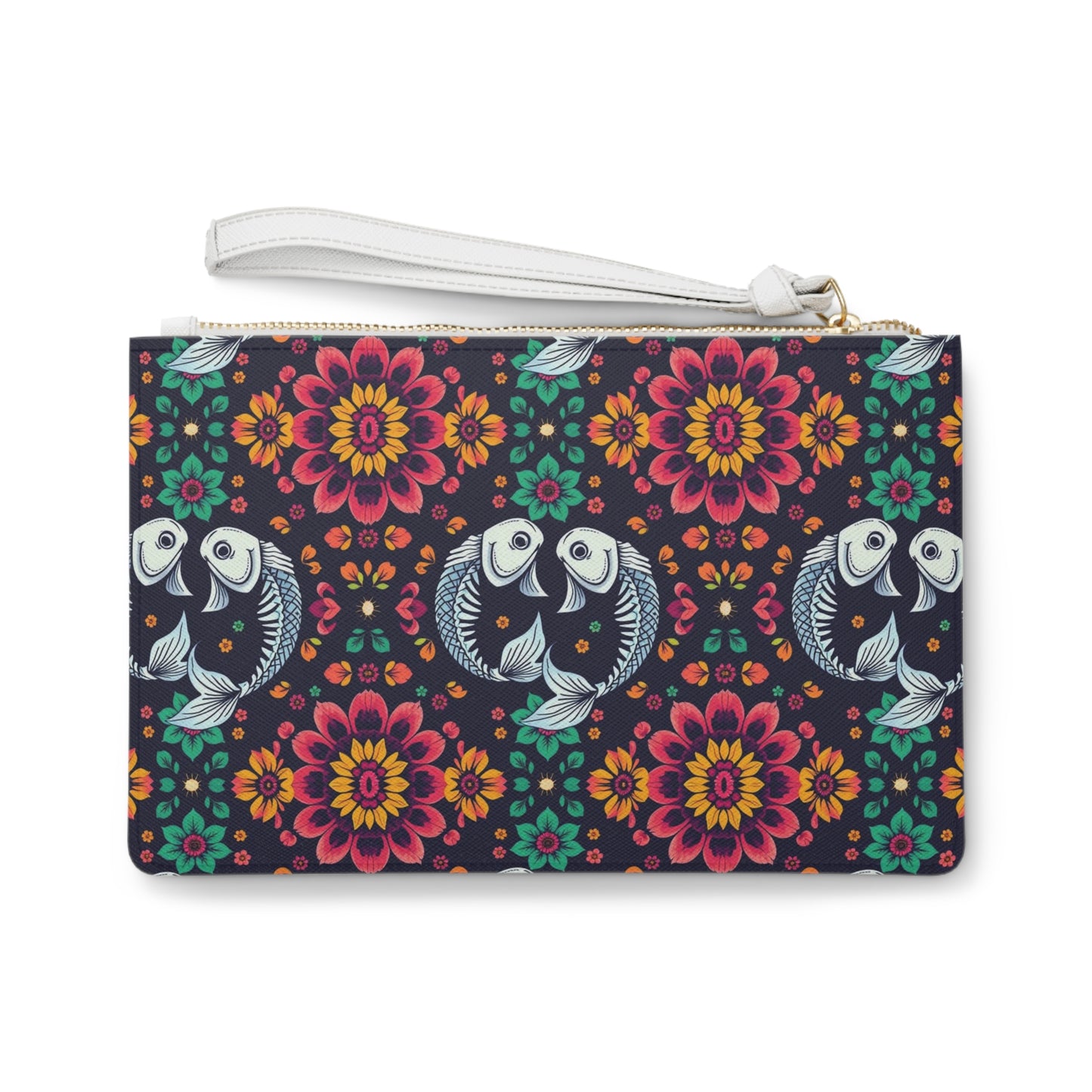 Clutch Bag, Pisces, Zodiac v1, Flower Pattern