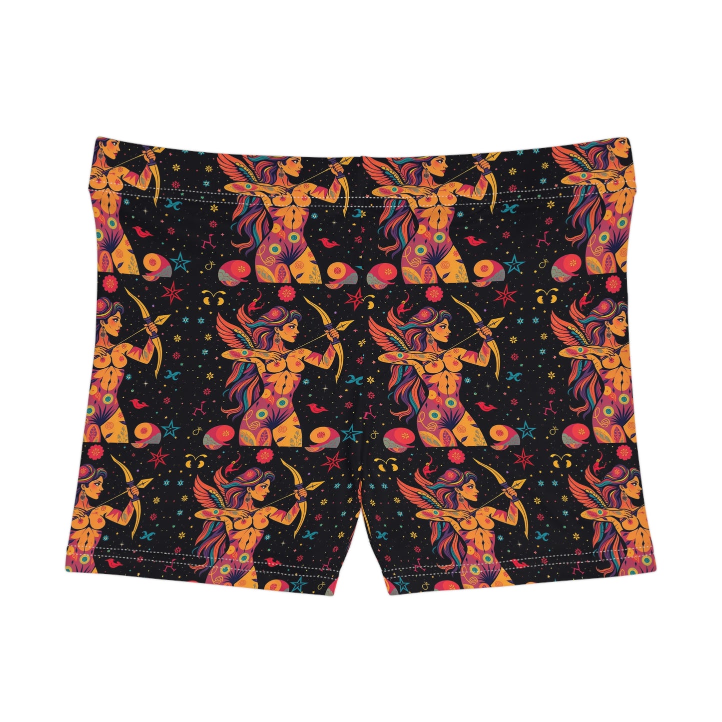 Women's Shorts, (AOP), Sagittarius, Zodiac v2, Sexy Pattern