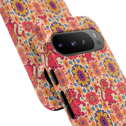 Tough Cases, Leo, Zodiac v1, Flower Pattern