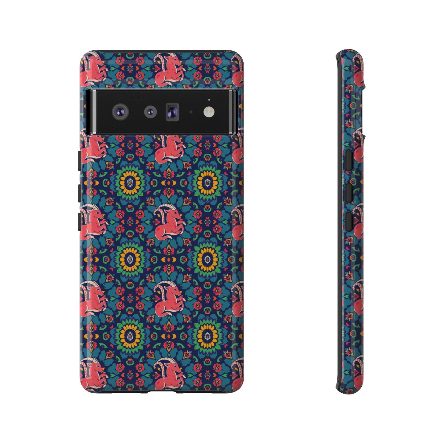 Tough Cases, Capricorn, Zodiac v1, Flower Pattern