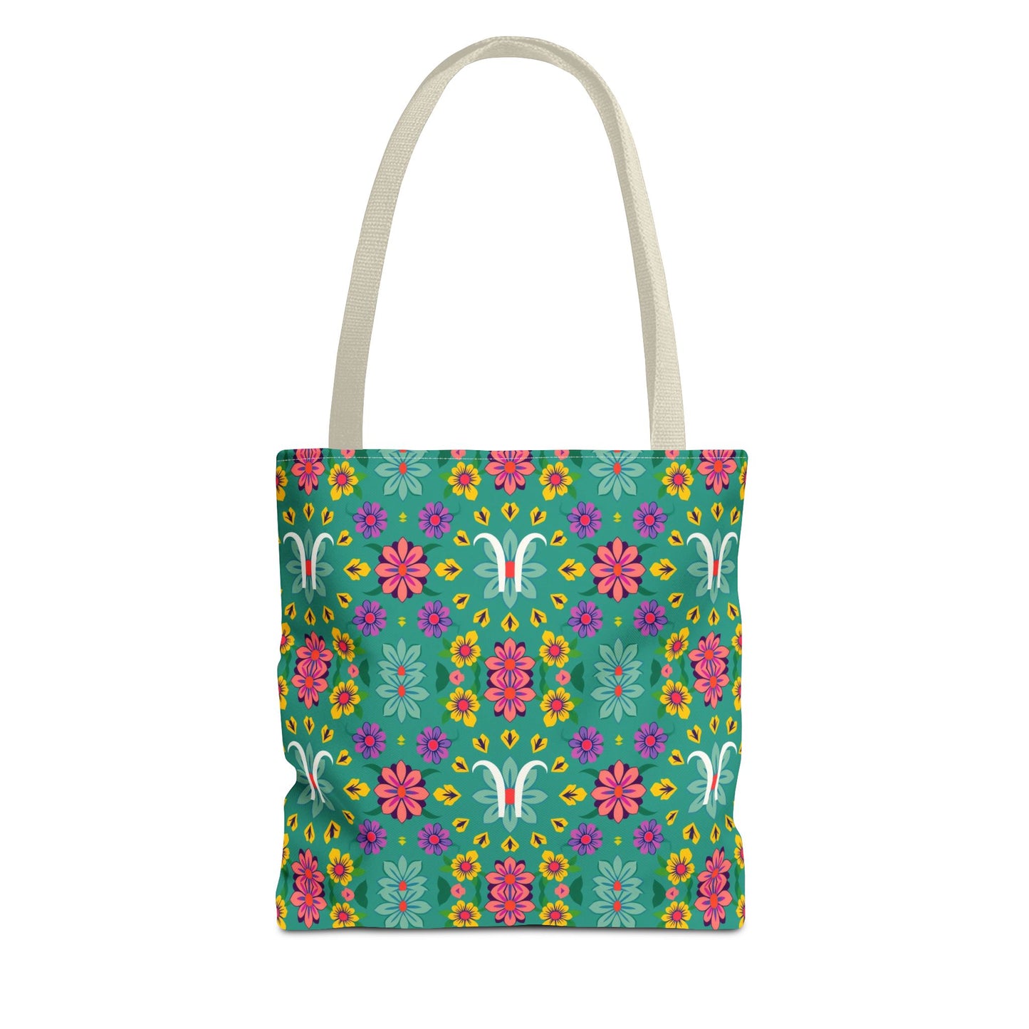 Tote Bag, (AOP), Aquarius, Zodiac v2, Flower Pattern
