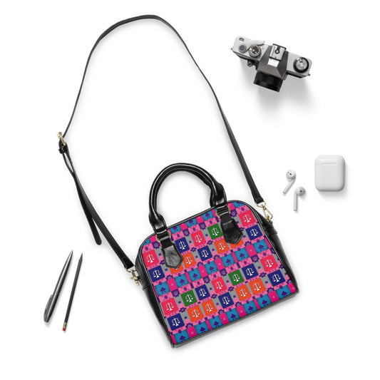Shoulder Handbag, Libra, Zodiac v4, Shapes Pattern