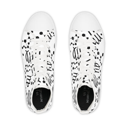 Men's High Top Sneakers, Breathable polyester canvas, Virgo Zodiac Design