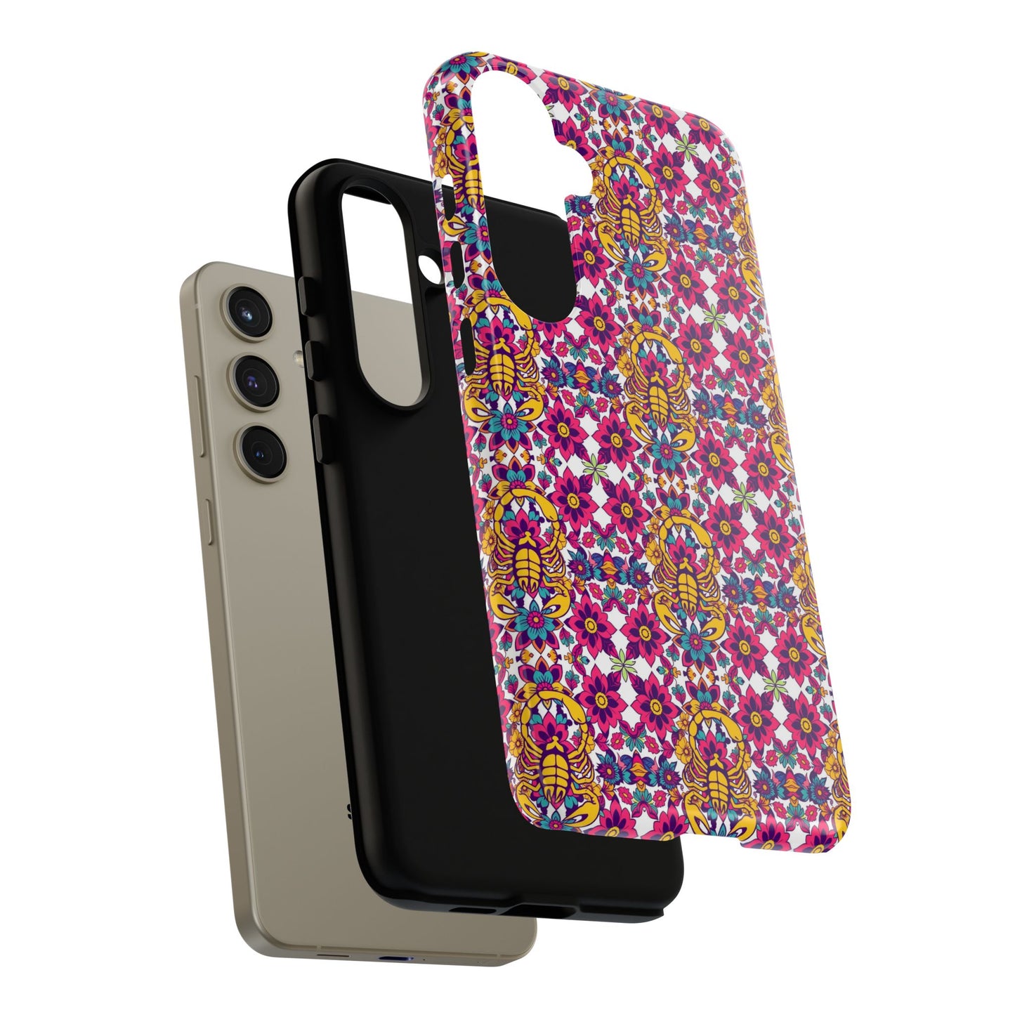 Tough Cases, Scorpio, Zodiac v2, Flower Pattern
