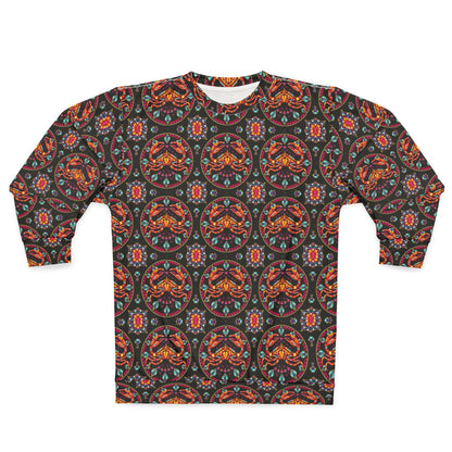 Unisex Sweatshirt (AOP), Cancer, Zodiac v3, Jewel Pattern