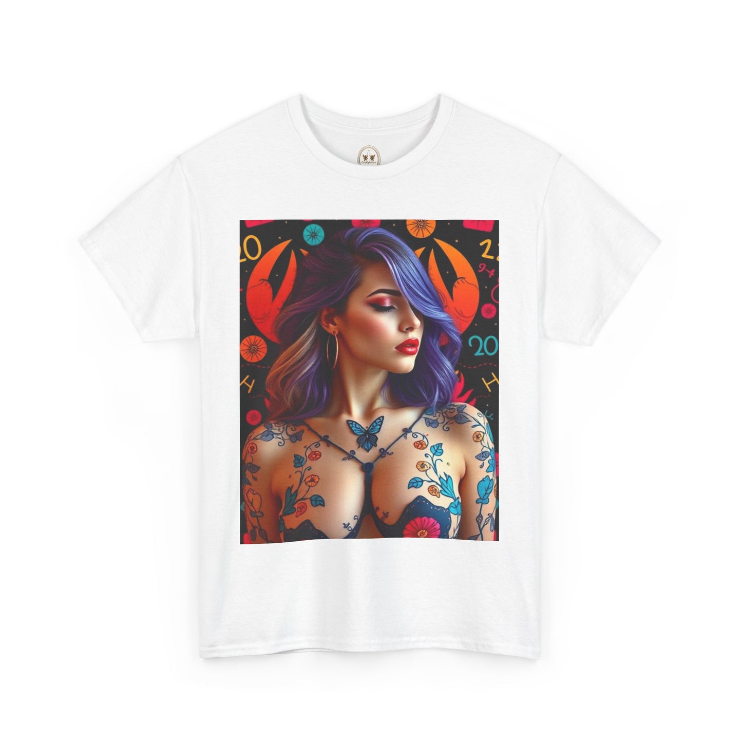 Unisex Heavy Cotton T-Shirt, Cancer, Zodiac, Sexy Art