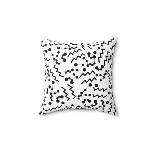 Zodiac Spun Polyester Square Pillow Aquarius Zodiac Sign White Pillow