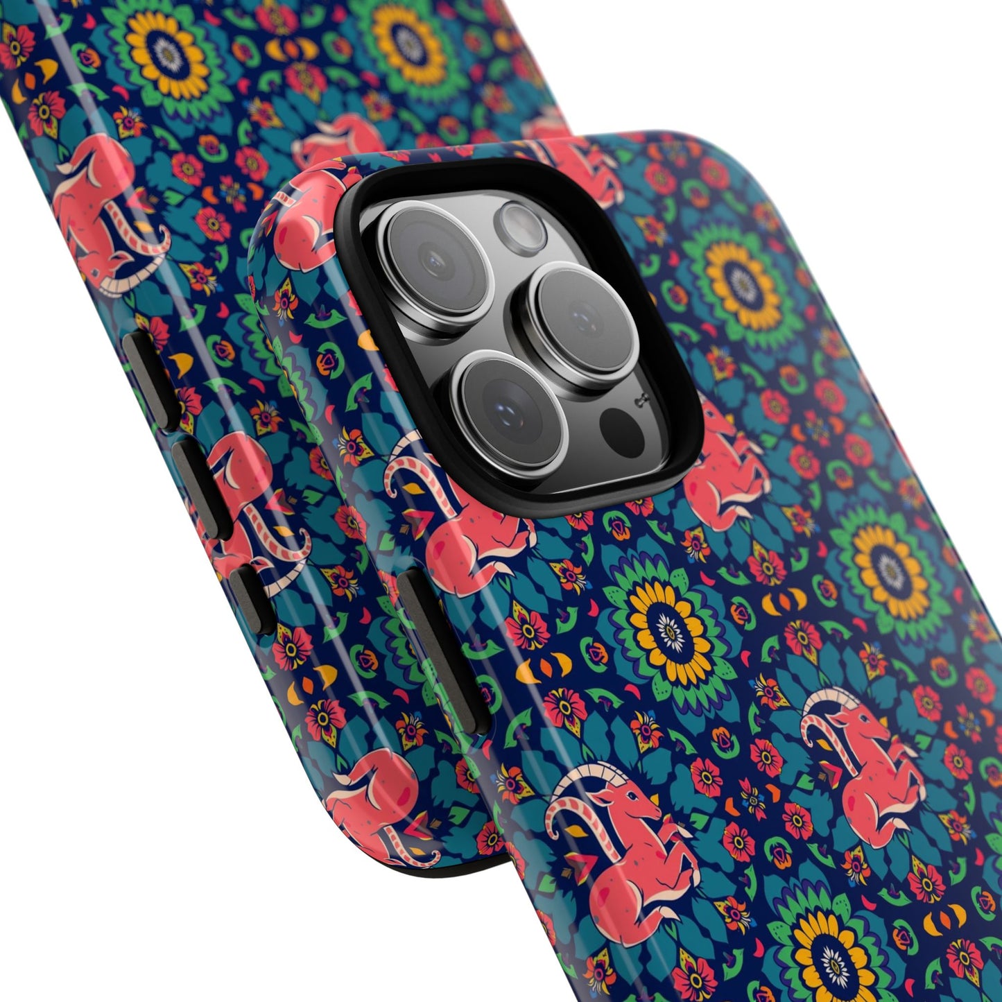 Tough Cases, Capricorn, Zodiac v1, Flower Pattern