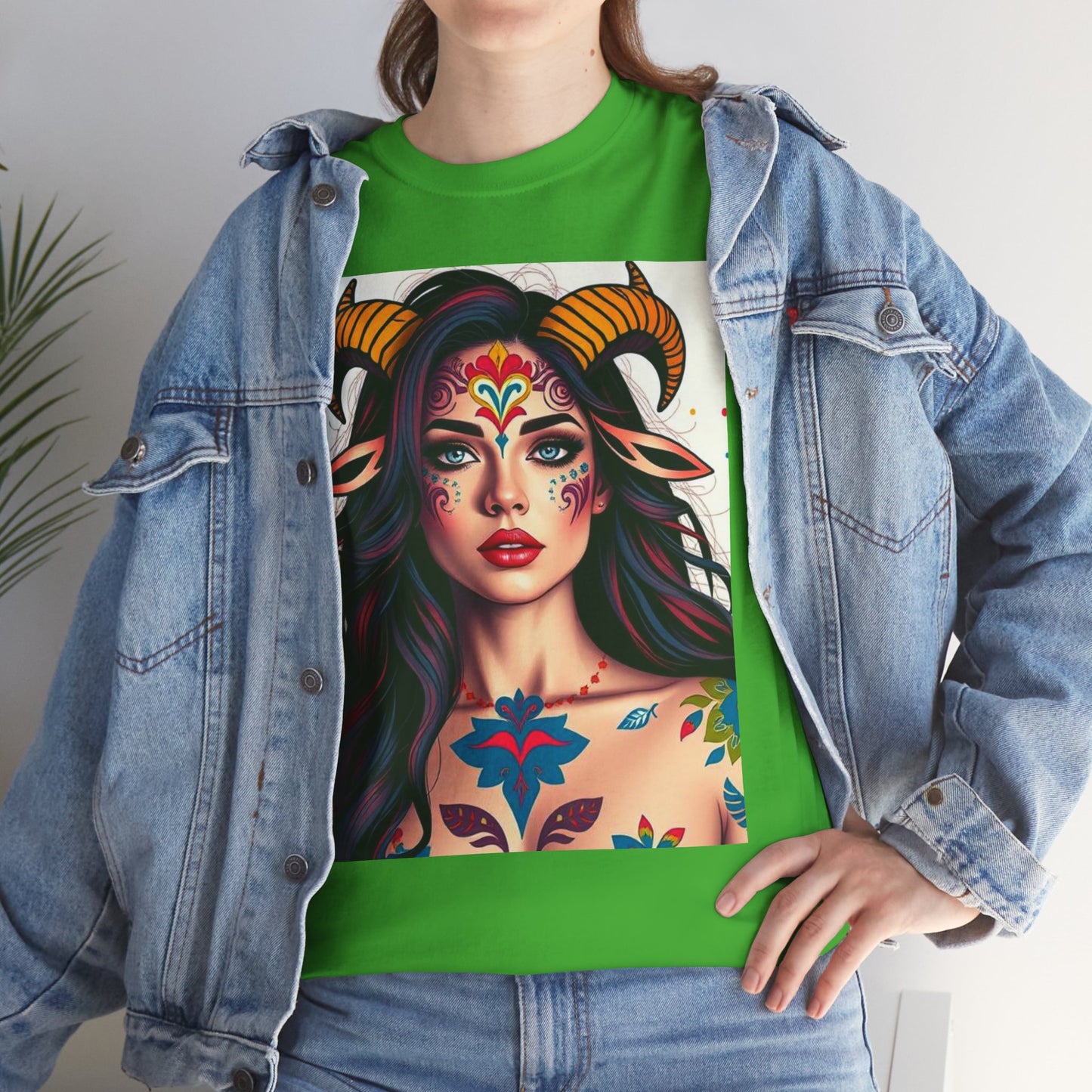 Unisex Heavy Cotton T-Shirt, Taurus, Zodiac v1, Sexy Art