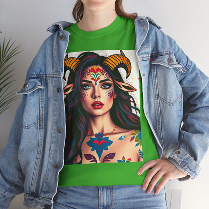 Unisex Heavy Cotton T-Shirt, Taurus, Zodiac v1, Sexy Art
