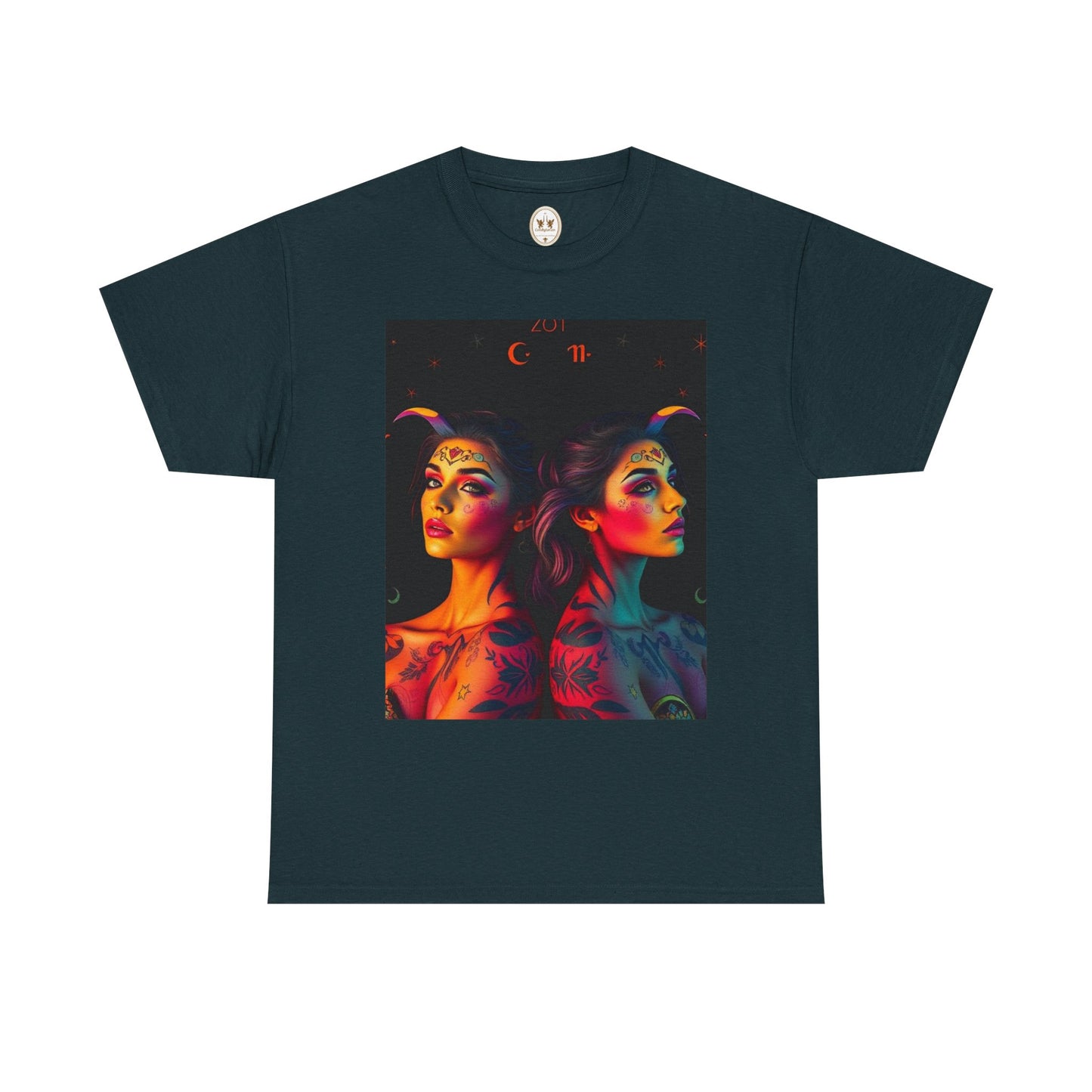 Unisex Heavy Cotton T-Shirt, Gemini, Zodiac, Sexy Art