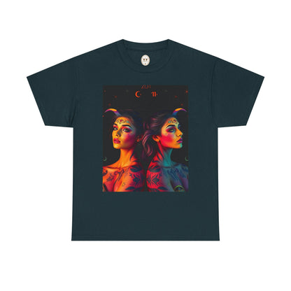 Unisex Heavy Cotton T-Shirt, Gemini, Zodiac, Sexy Art