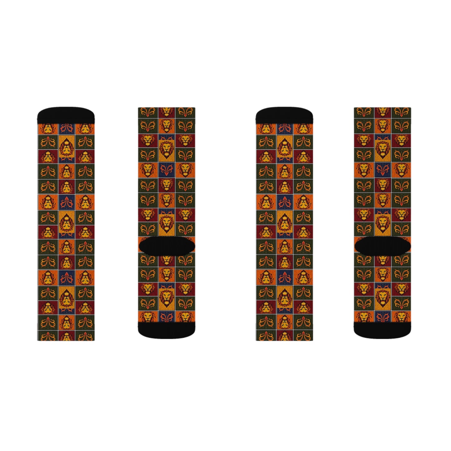 Sublimation Socks, Leo, Zodiac v1, Shapes Pattern