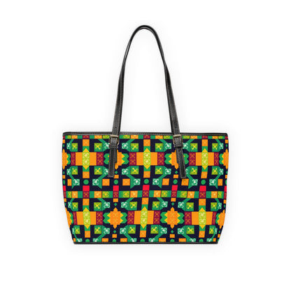 Leather Shoulder Bag, Virgo, Zodiac v1, Shapes Pattern