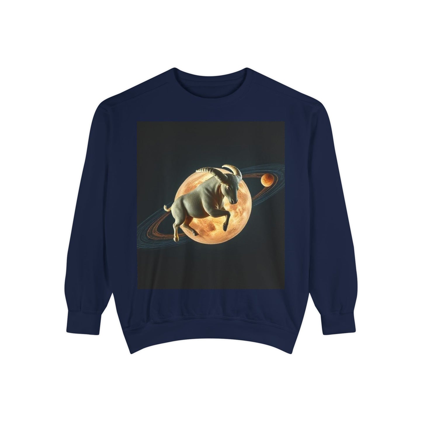 Garment-Dyed Sweatshirt, Unisex, Space Animal Design v1, Taurus