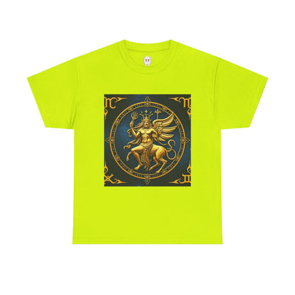 Unisex Heavy Cotton T-Shirt, Gold Angel, Symbol, Virgo Zodiac Design