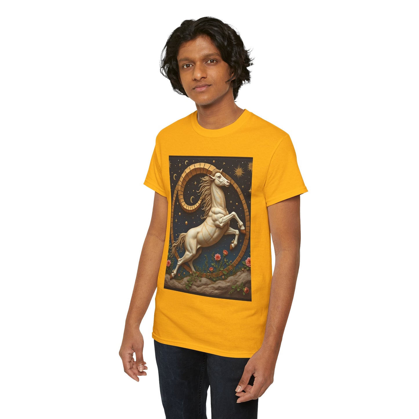 Unisex Heavy Cotton T-Shirt, Aries Animal. Zodiac Design