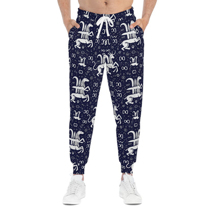 Athletic Joggers, Zodiac Design, Pattern, Aquarius, AOP