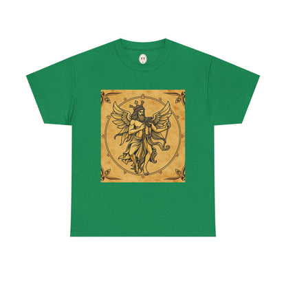 Unisex Heavy Cotton T-Shirt, Pencil Art, Gemini Zodiac Design
