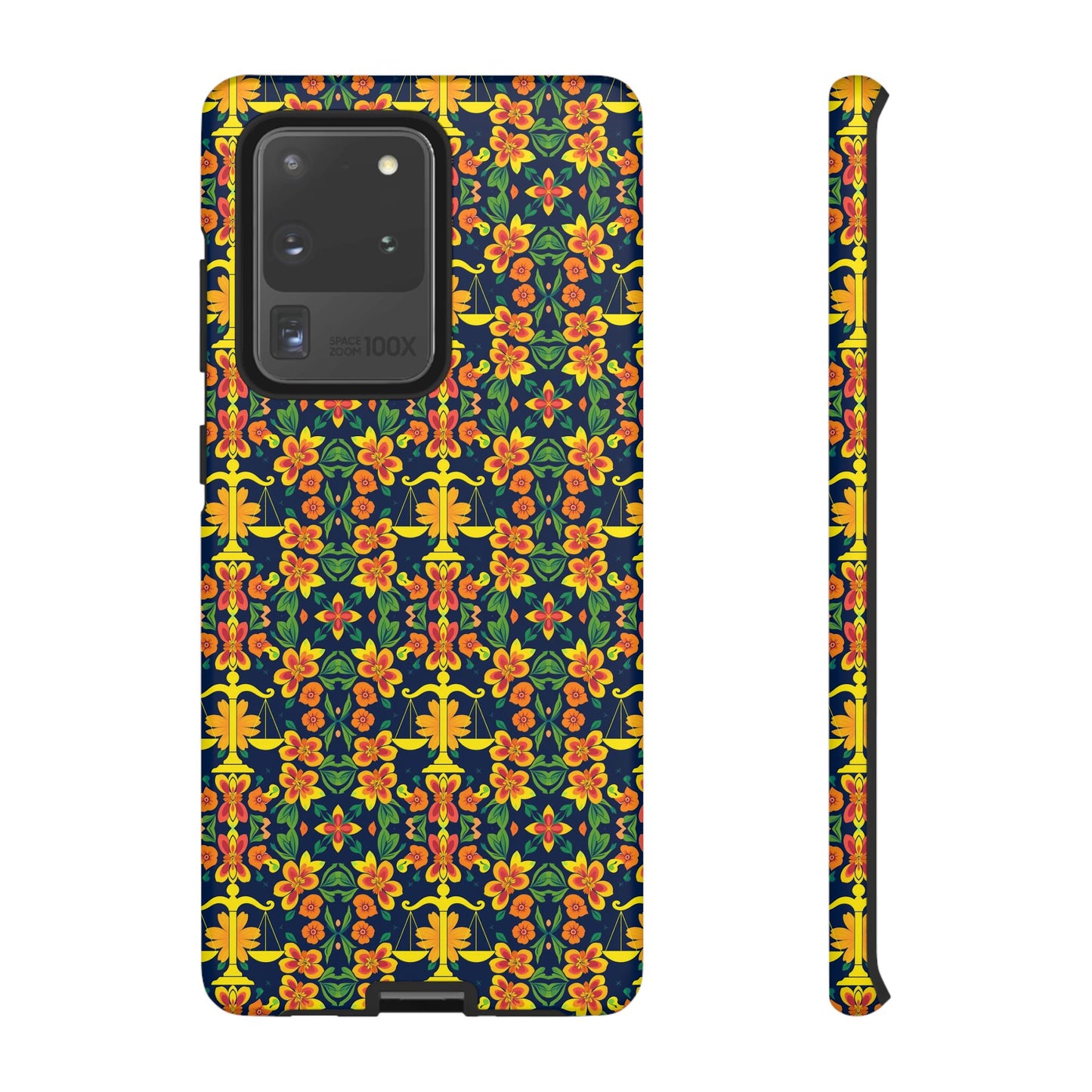 Tough Cases, Libra, Zodiac v3, Flower Pattern