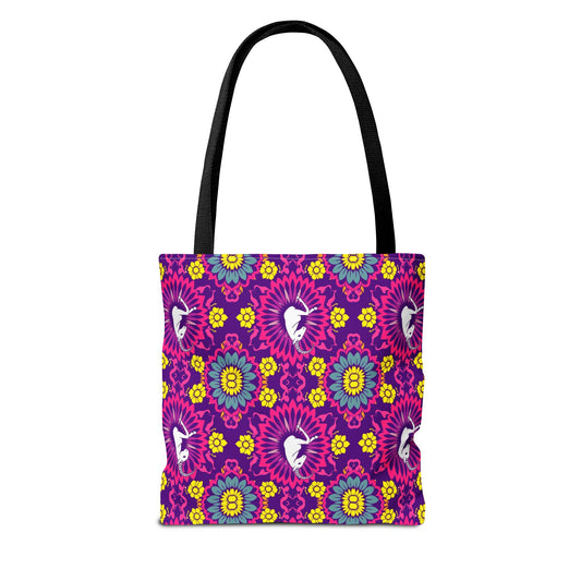 Tote Bag, (AOP), Capricorn, Zodiac v5, Flower Pattern