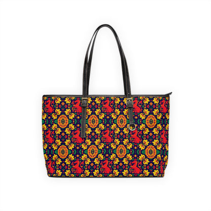 Leather Shoulder Bag, Virgo, Zodiac v1, Flower Pattern
