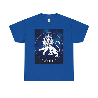 Unisex Heavy Cotton T-Shirt, Space Lion, Leo Zodiac Design