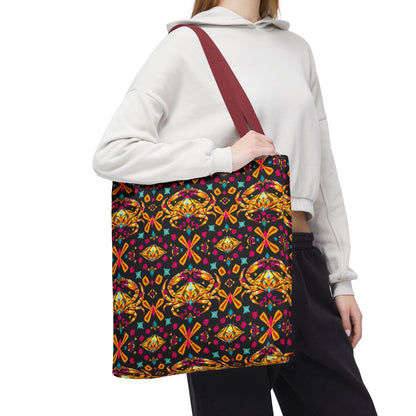 Tote Bag (AOP), Cancer, Zodiac v1, Jewel Pattern
