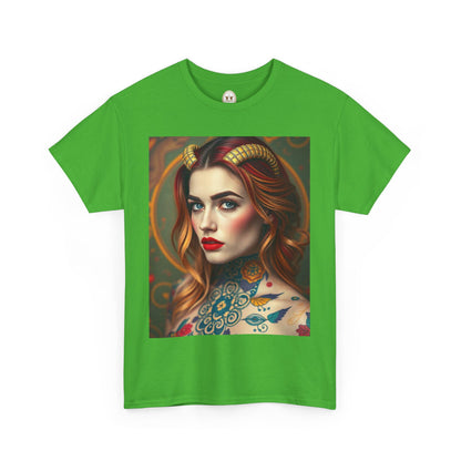 Unisex Heavy Cotton T-Shirt, Capricorn, Zodiac v3, Sexy Art