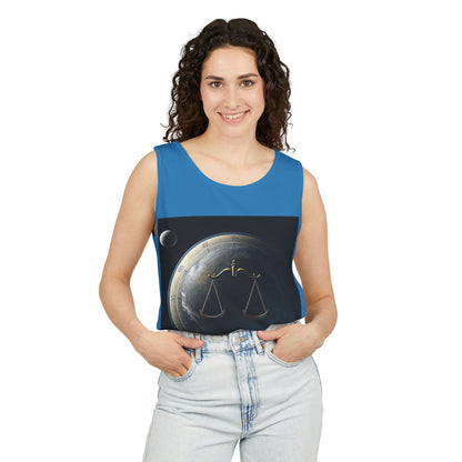 Unisex Garment-Dyed, Tank Top, Libra Design, Space Scale v1, 100% US cotton