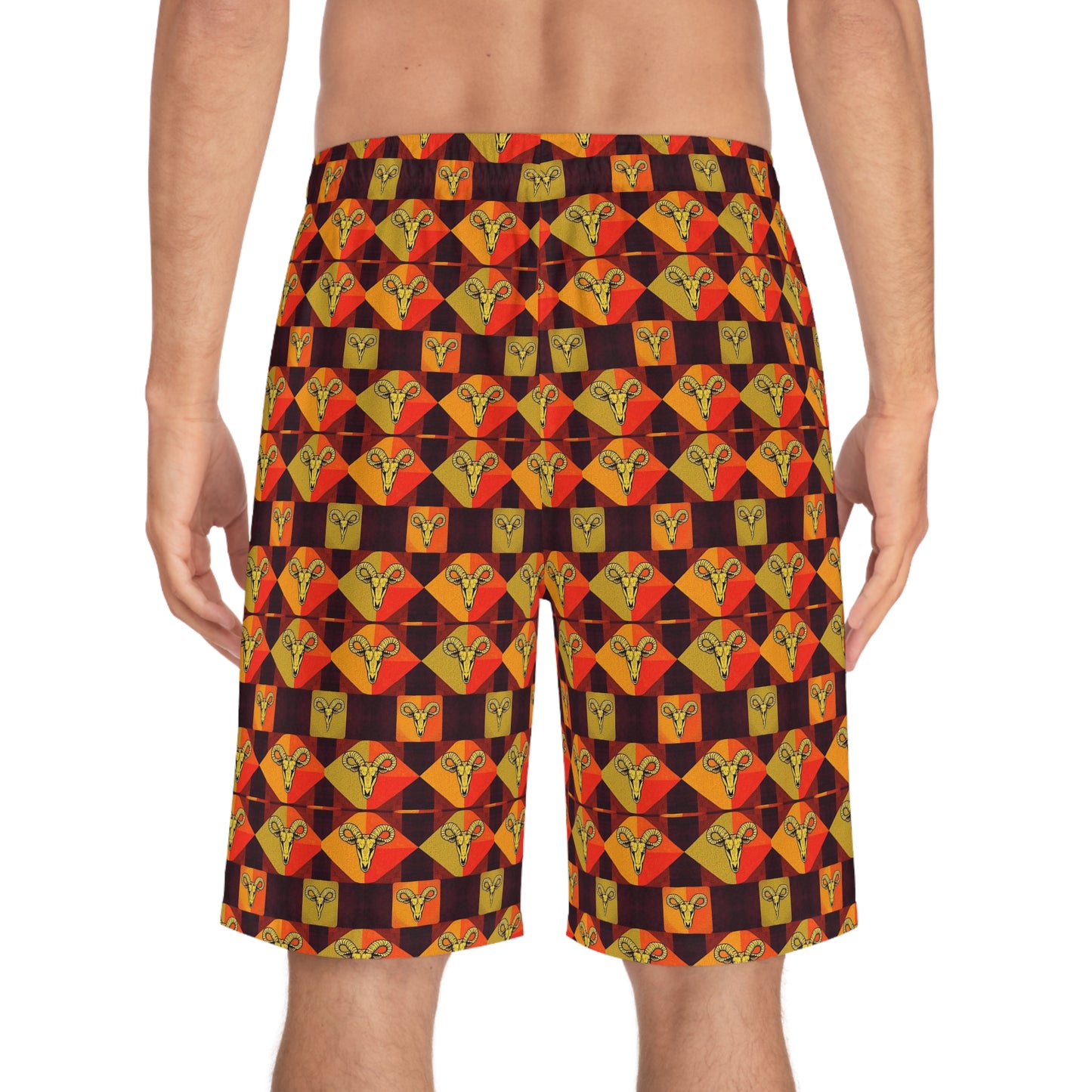 Men's Board Shorts, (AOP), Taurus, Zodiac, Shape Pattern
