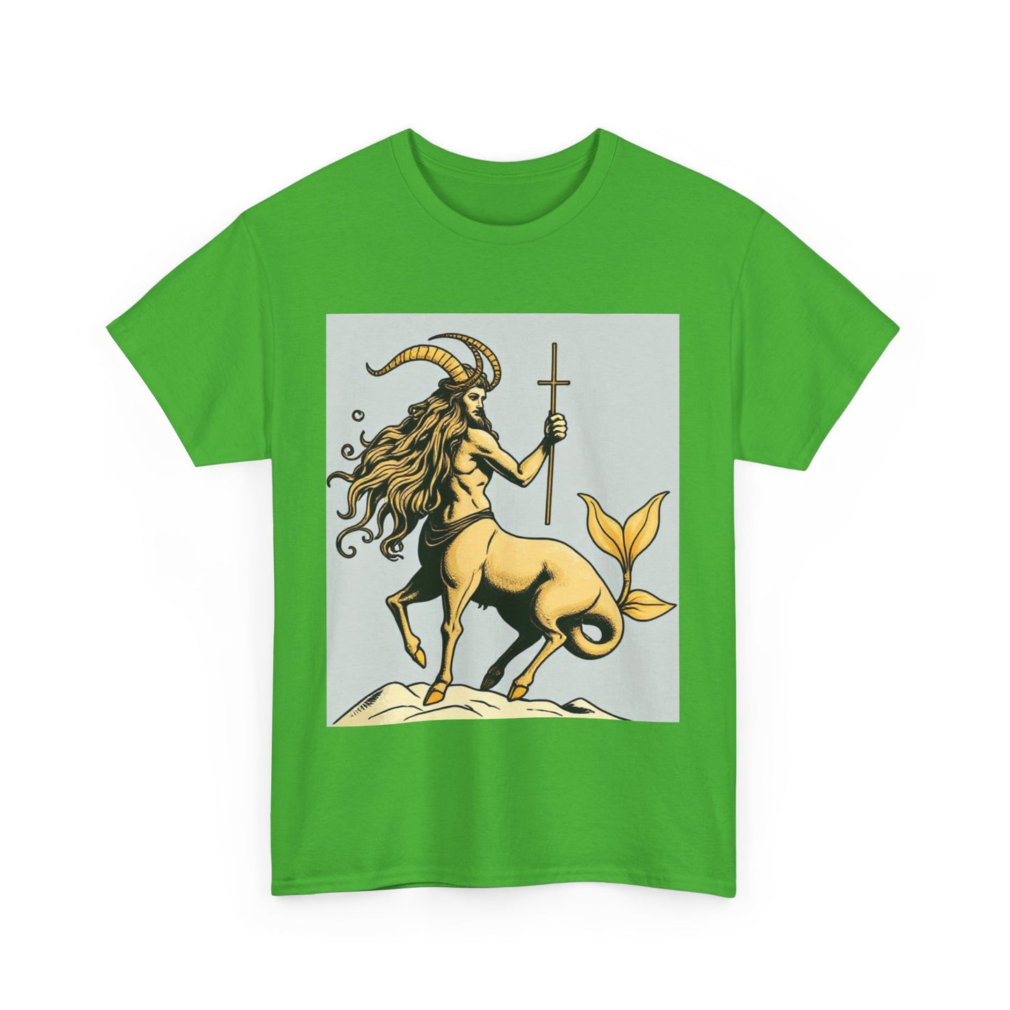 Unisex Heavy Cotton T-Shirt, Capricorn God v3, Zodiac Design