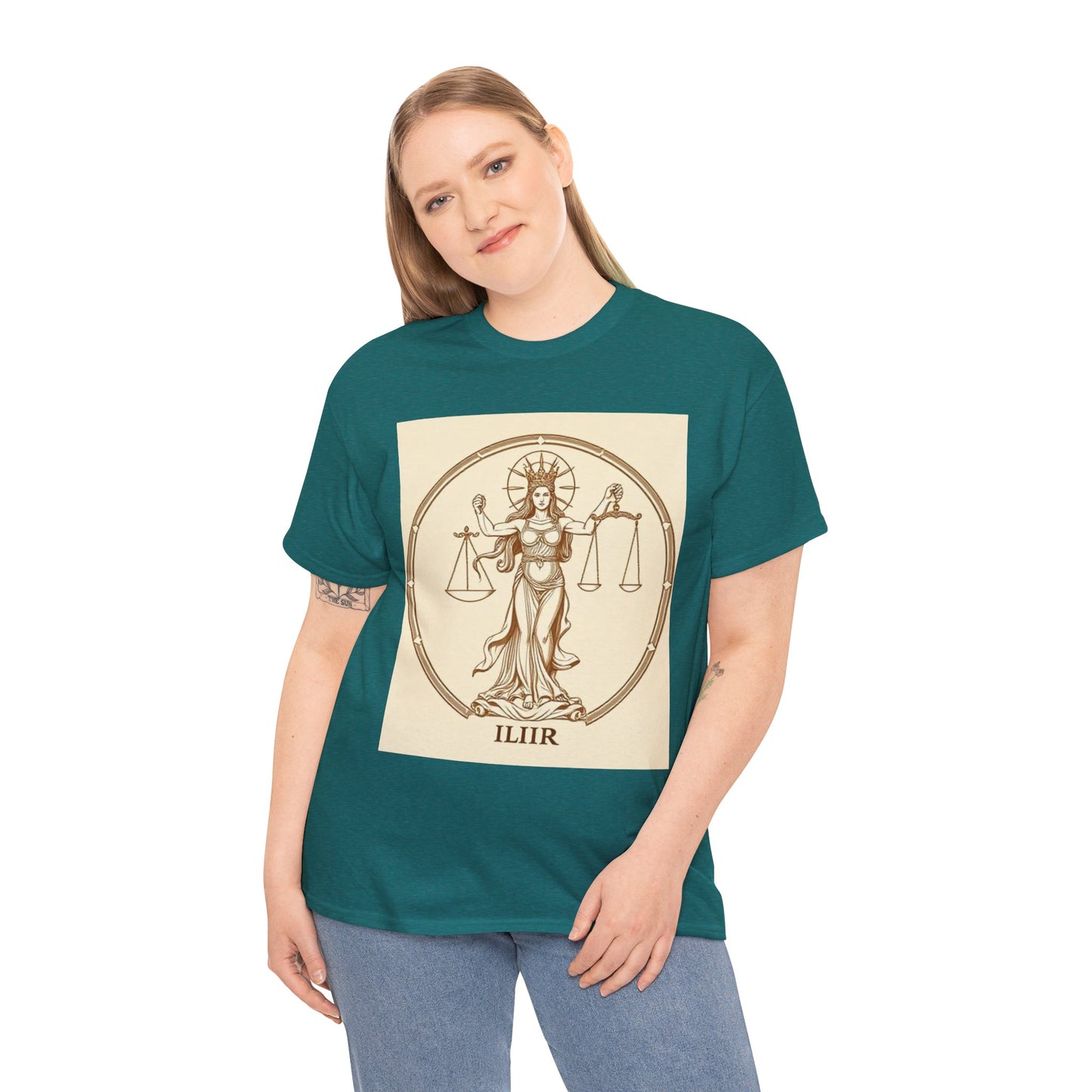 Unisex Heavy Cotton T-Shirt, Libra Goddess v1, Zodiac Design