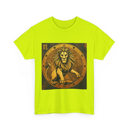 Unisex Heavy Cotton T-Shirt, Gold Lion, Leo Zodiac Design