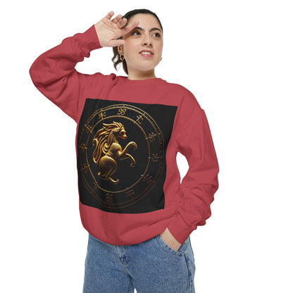 Garment-Dyed Sweatshirt, Unisex, Space Animal Design v1, Virgo