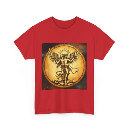 Unisex Heavy Cotton T-Shirt, Angel Twin, Gemini Zodiac Design