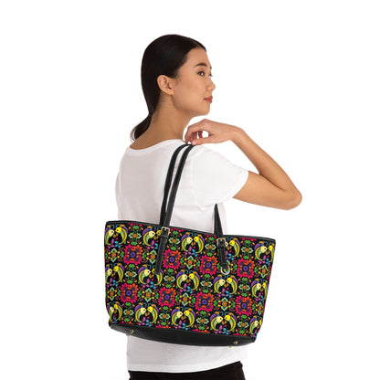 Leather Shoulder Bag, Pisces, Zodiac, Flower Pattern