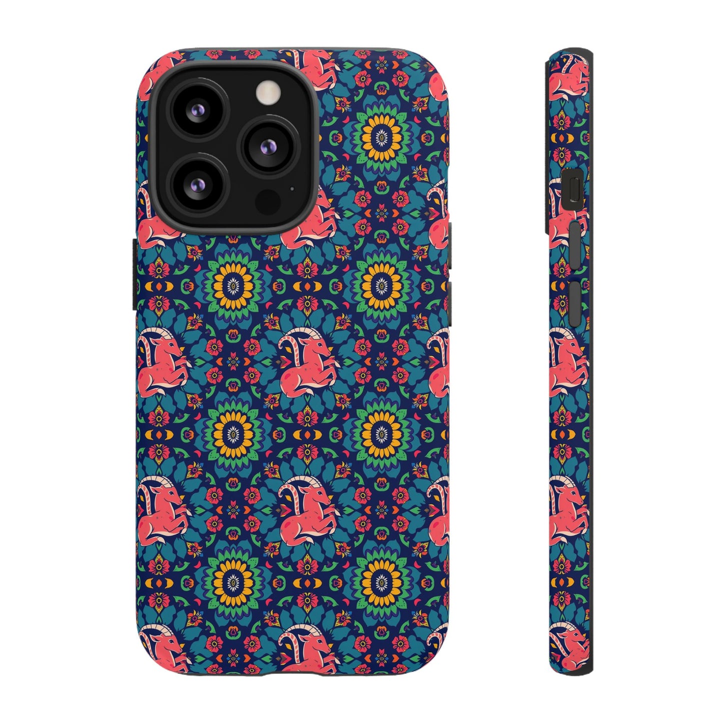 Tough Cases, Capricorn, Zodiac v1, Flower Pattern