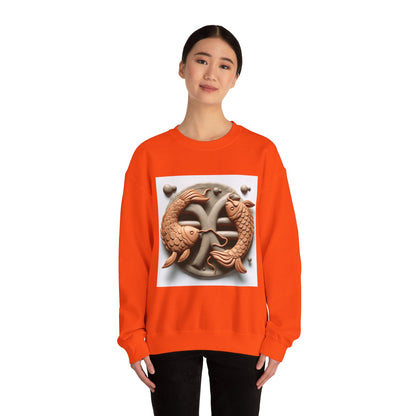 Unisex Heavy Blend™ Crewneck Sweatshirt,Two Fishes  Pisces Zodiac Design
