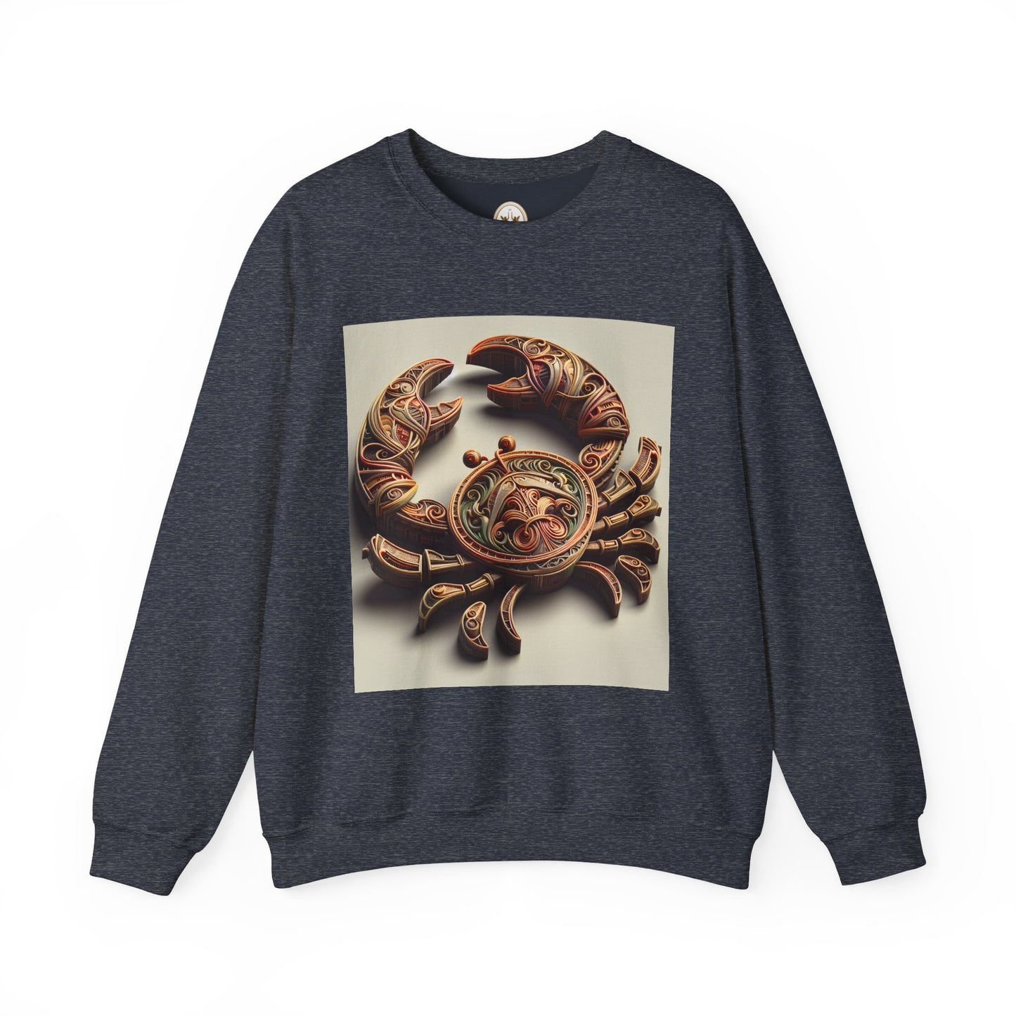Unisex Heavy Blend™ Crewneck Sweatshirt, Crab Artifact, Cancer Zodiac Design