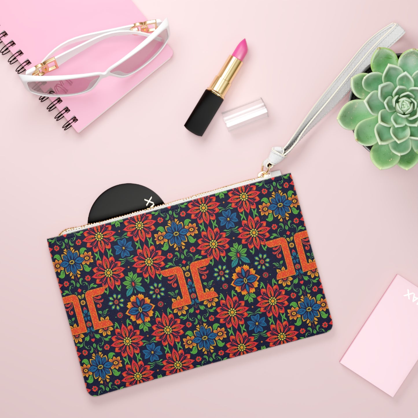 Clutch Bag, Gemini, Zodiac, Flower Pattern
