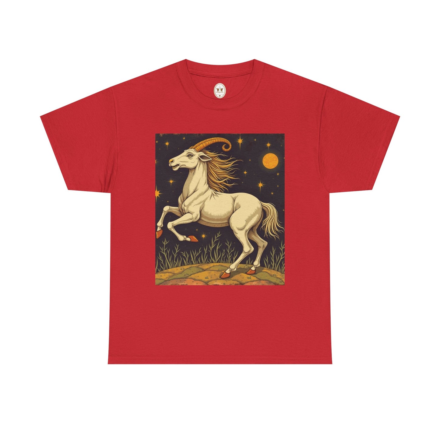 Unisex Heavy Cotton T-Shirt, Aries Animal, Zodiac Design